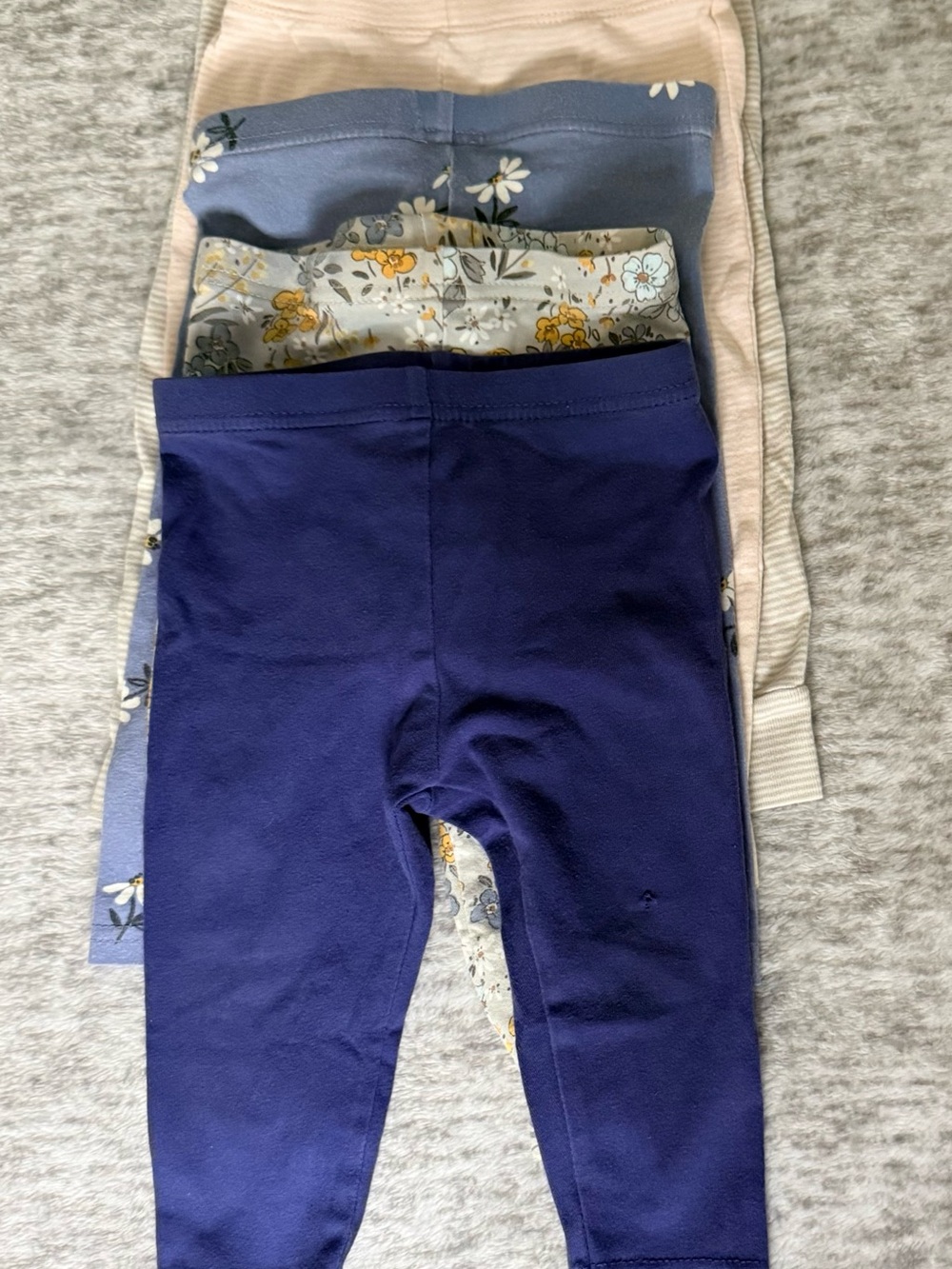 Carter's Navy, Light Blue, Floral & Cream Girls Legging Set